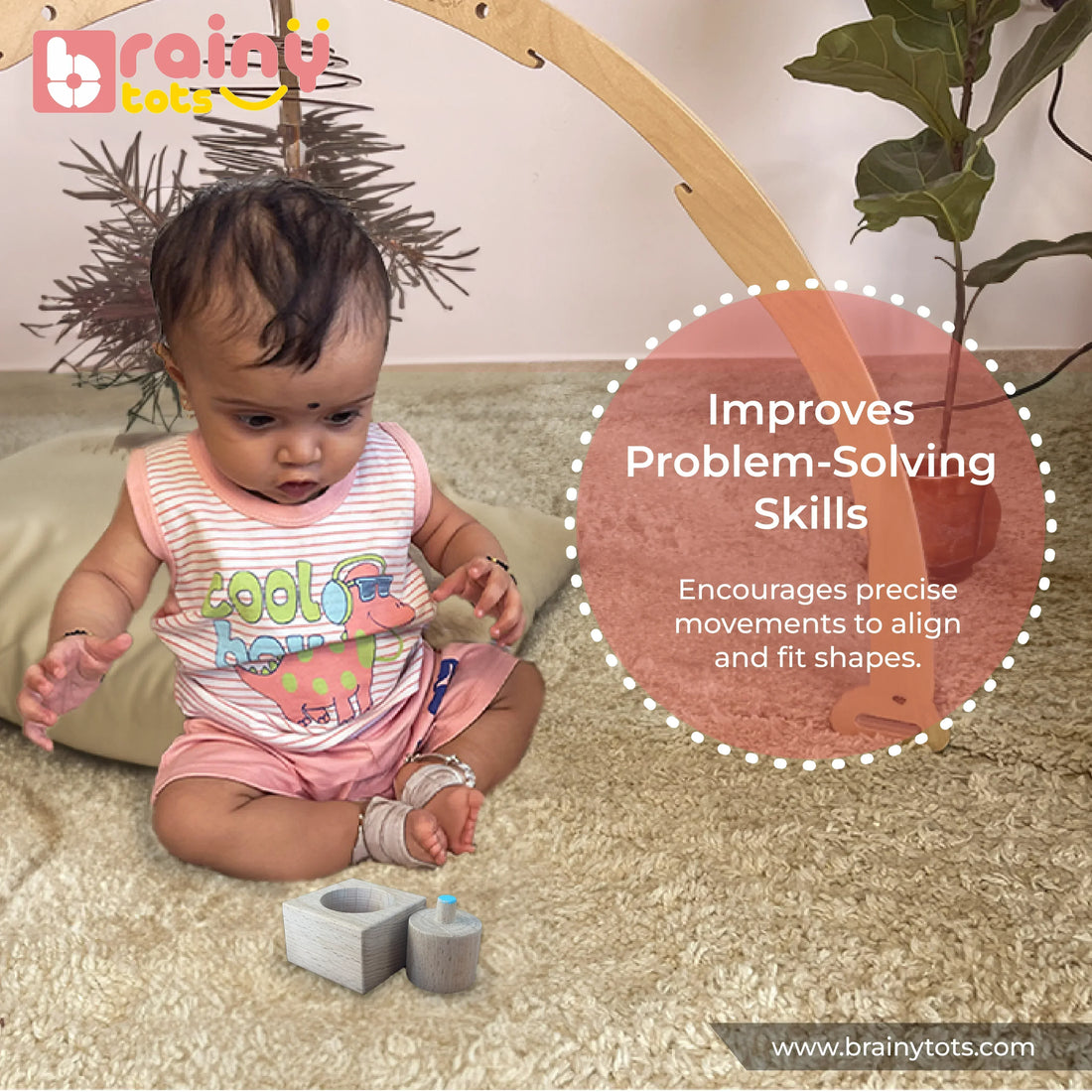 Shapes & Grasp Discovery Kit - Montessori Wooden Puzzle Set for Babies