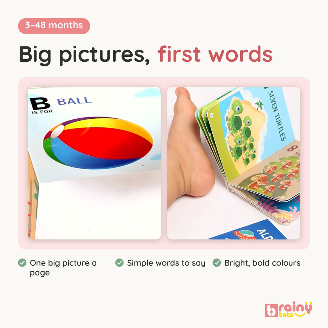 Alphabet & Number Board Book – Big Pieces for Letter and Counting Practice for 3+ Months