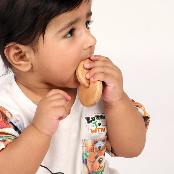 Interlocking Discs Neem Teether - Montessori Grasp, Roll & Teething Toy