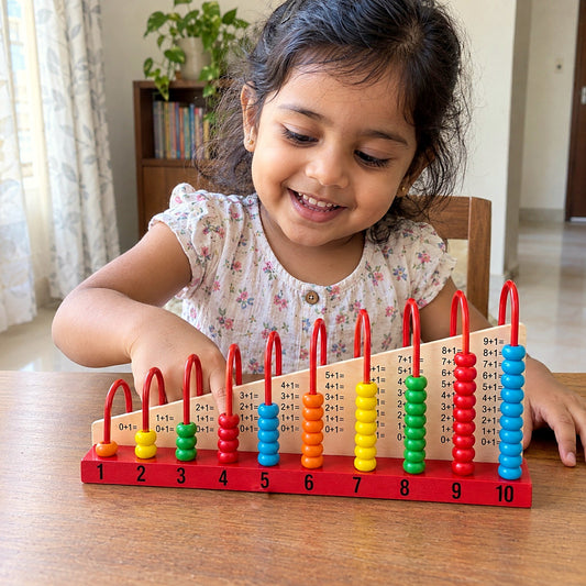 Wooden Counting Abacus with Addition Board