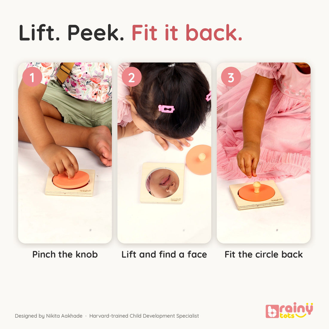 Circle Shape Puzzle – Grasping & First Problem-Solving Toy - Wooden Montessori Toy for Babies 6-18 Months