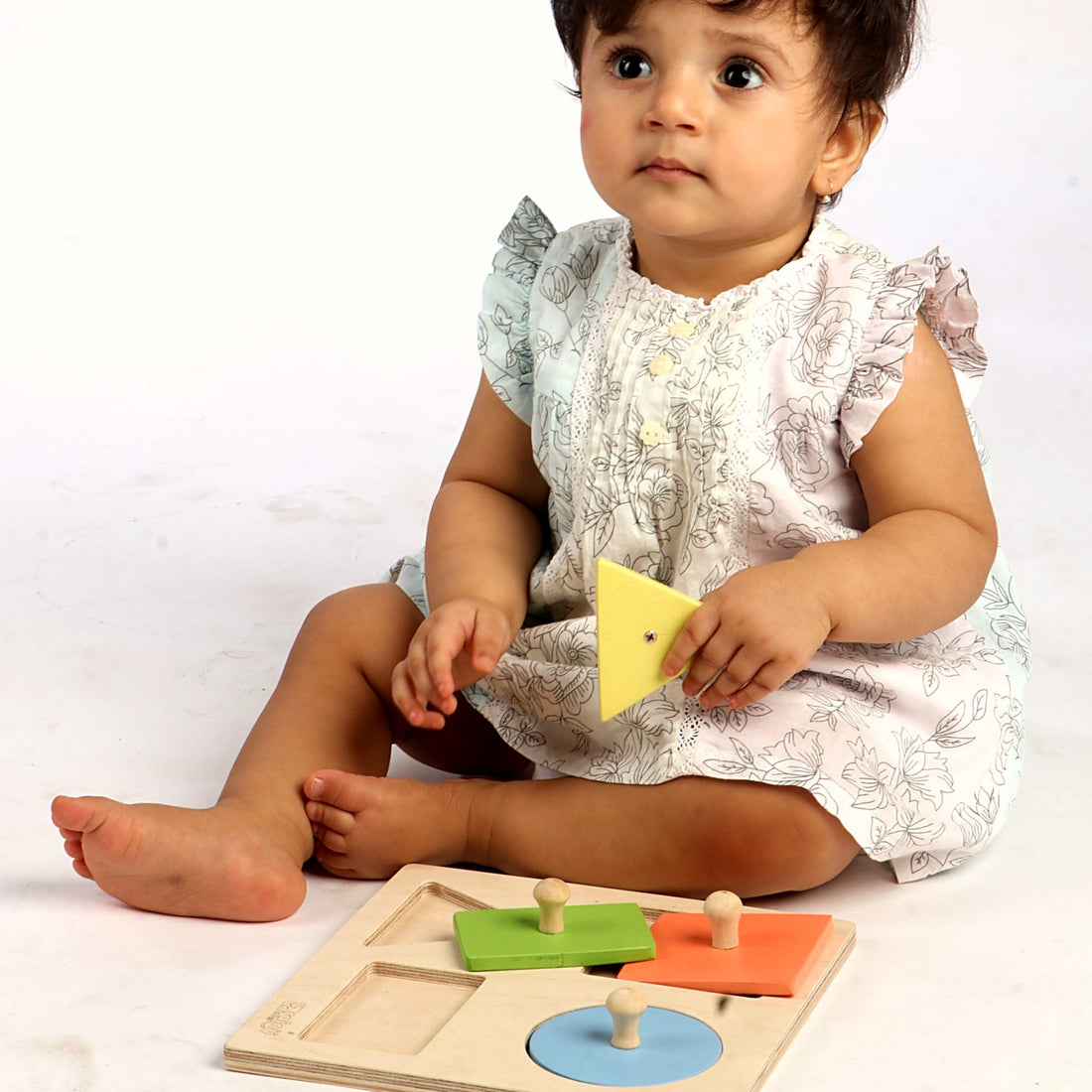 Wooden Shape Puzzle Set - Montessori Shape Sorting Toy for 1 Year Old