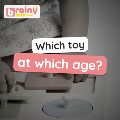 BrainyTots Nikita's Pick Bestsellers Kit video: rolling drum rattle, four shapes puzzle, wooden spelling game and the Daily Parenting Toolkit guide, 3 months to 3 years.