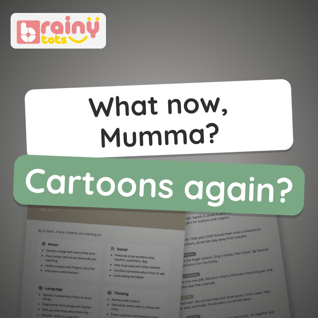 BrainyTots Brain Development Activities Plan 2–5 Years video: one activity a day, 1,092 in all, across four stages from Word Collector to Big Kid, on any phone.