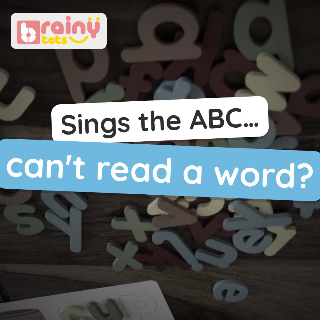 BrainyTots Wooden Spelling Game video: pick a picture card, find the wooden letters and fit each one into its dotted outline to spell the word. Ages 3–7.