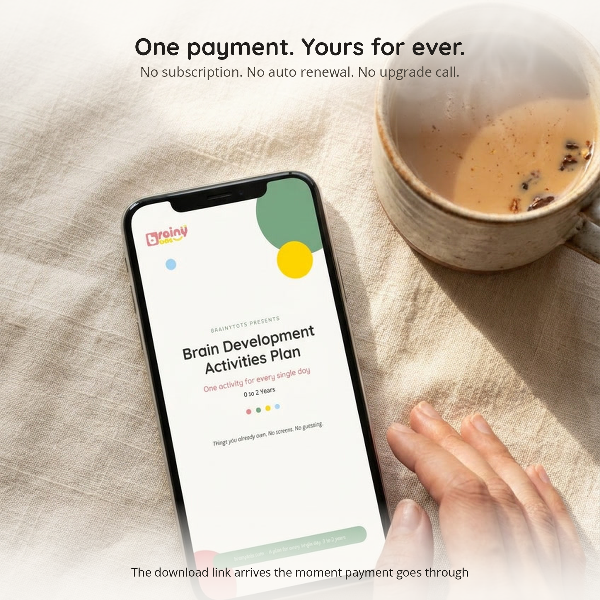 One payment, no subscription, instant download