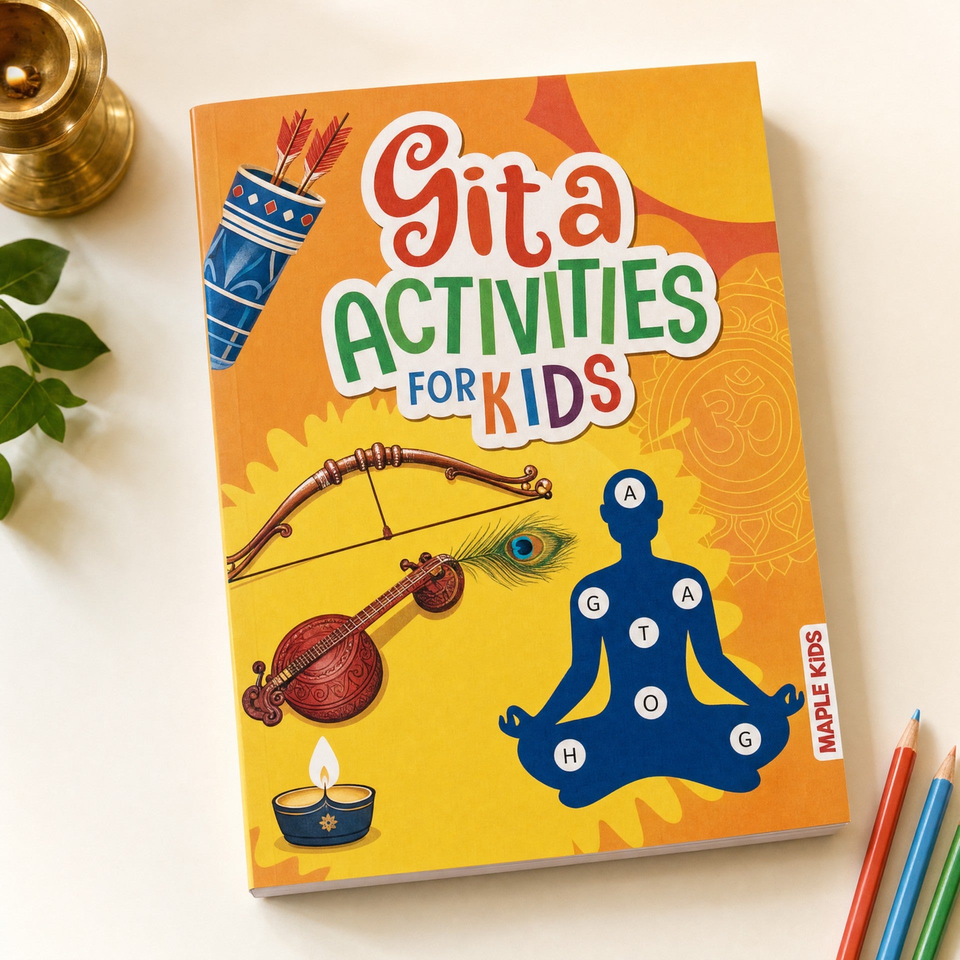 Gita Activities for Kids — front cover of the Maple Kids Bhagavad Gita activity workbook