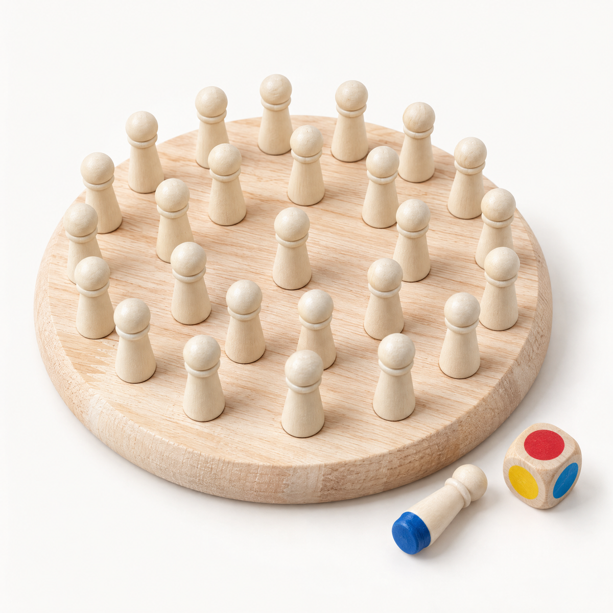 Colour Recall Memory Chess – Wooden Memory Chess Game for Kids 3+ Years | 24 Pegs, 6 Colours, 2-4 Players | Montessori-Inspired Memory & Focus Board Game