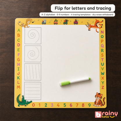 Self-correcting Montessori-inspired play — each sea animal fits one slot, chevrons line up 1 to 10